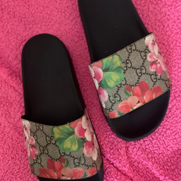 floral gucci slides